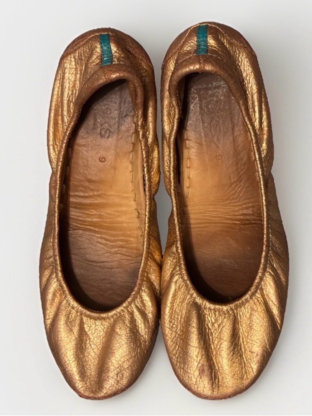 Tieks metallic bronze leather ballet flats